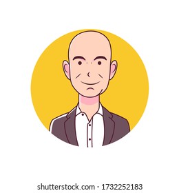 Bogor Indonesia, May 16 2020: Jeff Bezos Cartoon Vector