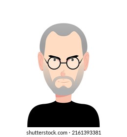 Bogor Indonesia, May 28 2022: Cartoon Version Of Steve Jobs, American Entrepreneur, Inventor, Business Magnate, Media Proprietor, And Investor.