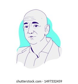 Bogor Indonesia, September 06 2019: Jeff Bezos, E-commerce As The Founder And Chief Executive Officer Of Amazon.com