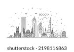 Bogota architecture line skyline vector illustration
