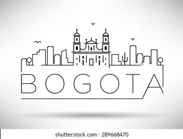 Bogota City Line Silhouette Typographic Design