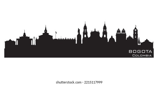 Bogota Colombia city skyline Detailed vector silhouette