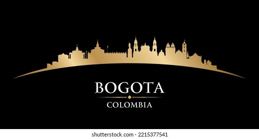 Bogota Colombia city skyline silhouette. Vector illustratio