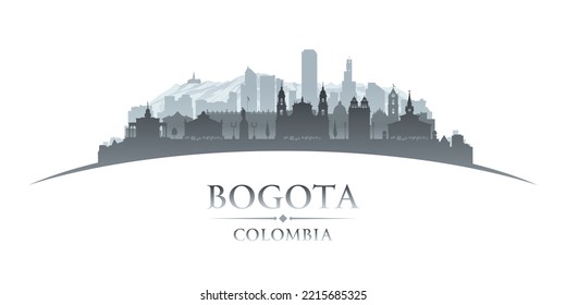 Bogota Colombia city skyline silhouette. Vector illustration