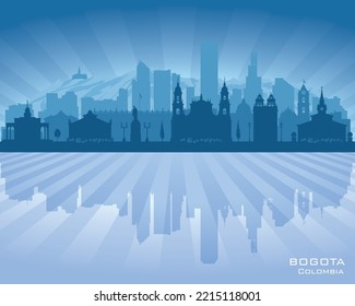 Bogota Colombia city skyline vector silhouette illustration