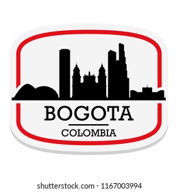 Bogota Colombia Label Stamp Icon Skyline City Design Tourism