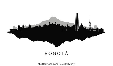 Bogota Colombia Skyline Cityscape Silhouette.