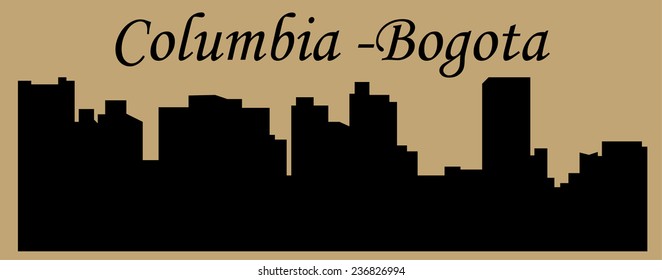 Bogota, Colombia skyline silhouette 