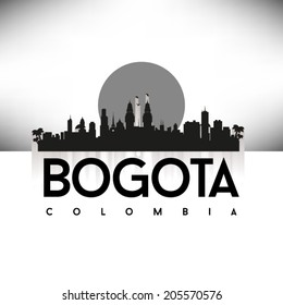 Bogota Colombia Skyline Silhouette Black Design Stock Vector (Royalty ...