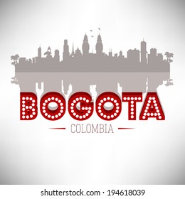 Bogota Colombia skyline silhouette design, vector illustration.