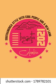 bogota colombia,t-shirt design fashion vector