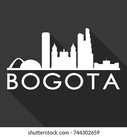 Bogota Flat Icon Skyline Silhouette Design City Vector Art Famous Buildings.