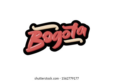 Bogota hand drawn modern brush lettering. Vector illustration logo text for webpage, print and advertising