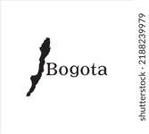 Bogota map and black lettering design on white background