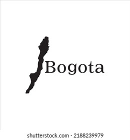 Bogota map and black lettering design on white background