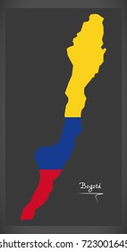 Bogota map of Colombia with Colombian national flag illustration