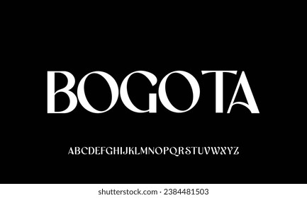 Bogota minimal modern alphabet fonts for logo. Typography technology electronic digital music future creative font. vector illustration