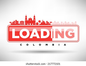 Bogota Skyline Loading Typographic Design