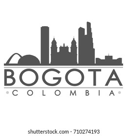 Bogota Skyline Silhouette. Design City Vector Art Landmark.