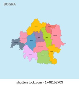 Bogra district map of Bangladesh