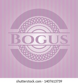 Bogus realistic pink emblem. Vector Illustration. Detailed.