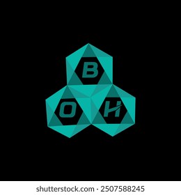 Logotipo minimalista creativo de la letra de BOH. Diseño de logotipo de letra de alfabeto de iniciales de Vector únicas de BOH
