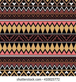 Boh style abstract background. Seamless pattern with aztec ornament. Vector background with folklore motives. Aztec pattern. Summer fashion.