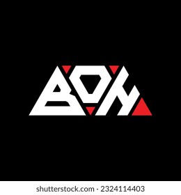 BOH triangle letter logo design with triangle shape. BOH triangle logo design monogram. BOH triangle vector logo template with red color. BOH triangular logo Simple, Elegant, and Luxurious design