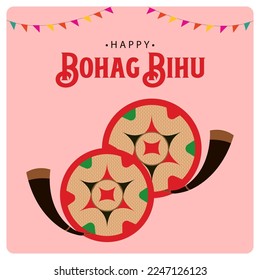 Bohag Bihu social media wish post, editable vector