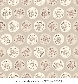 Bohemian Abstract Circles Art Vector Seamless Pattern