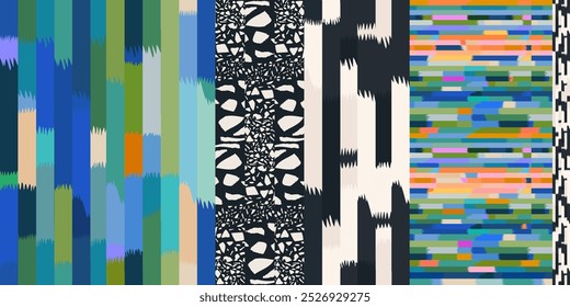 Patrón abstracto bohemio de múltiples texturas y colores. Impresión contemporánea única. Plantilla de moda para el diseño.