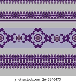 Bohemian Abstract Purple Grey Ethnic Pattern Tribal Geometric Floral