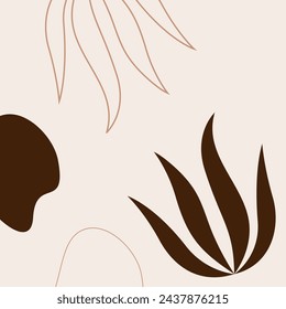 Bohemian abstract shape vector background template