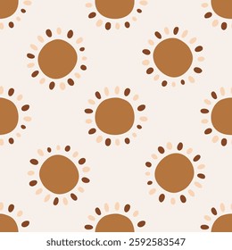 Bohemian Baby Pattern. Childish sun pattern. Boho kids sunshine print for nursesy