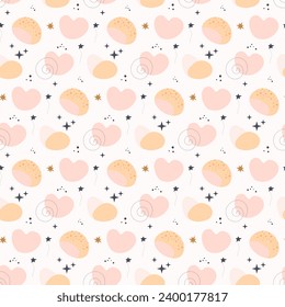 Bohemian baby pattern. Seamless baby pattern in boho style