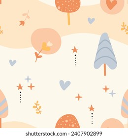 Böhmisches Babymuster. Nahtlose Babymuster im Boho-Stil