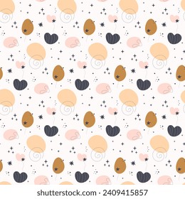 Bohemian baby pattern. Seamless baby pattern in boho style
