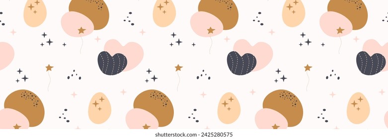 Bohemian baby pattern. Seamless baby pattern in boho style