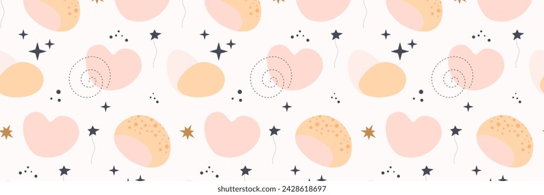 Bohemian baby pattern. Seamless baby pattern in boho style