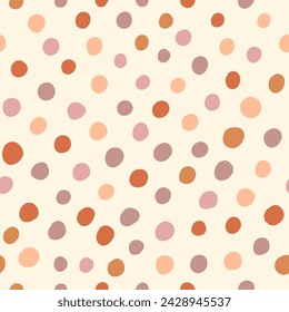 Bohemian baby seamless pattern. Cute baby boho seamless pattern with simple dots. Soft colors universe surface design for kids fabric and nursery decor. Gender neutral design. Vector Illustration