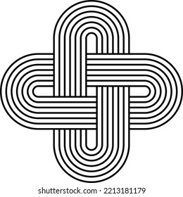 Bohemian black line emblem. Retro decorative loop