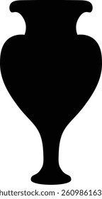 Bohemian Ceramic Vase Silhouette on White Background. Vector Illustration.