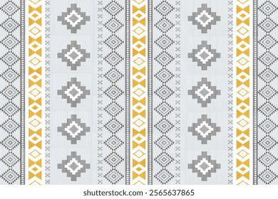 Bohemian  decor style. It Boho geometric ornament. Ikat seamless pattern. Native ornament. Vector seamless pattern. Mexican blanket, rug. Woven carpet