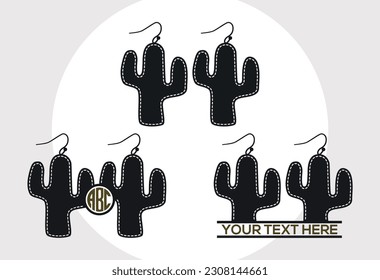 Bohemian Desert Earrings Monogram Printable Vector Design