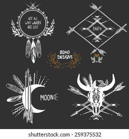 Bohemian designs. Vector set.