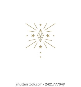 Diseño del logotipo del vector de diamantes bohemio