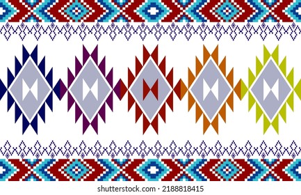 bohemian ethnic fabric pattern Use geometric holes in the background design. Used for curtains, bed sheets, covers, cotton, sewing, embroidery, threading.