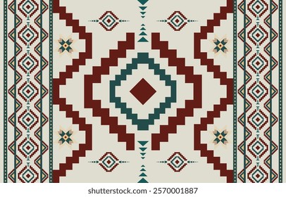 Bohemian ethnic seamless pattern,Vector illustration of Traditional geometric design for textiles and fabric printing,Tribal textile wallpaper. Vintage Aztec,Mexican,Navajo style,Embroidery.