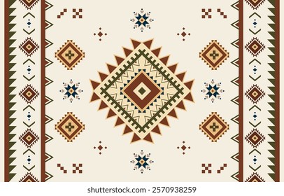 Bohemian ethnic seamless pattern,Vector illustration of Traditional geometric design for textiles and fabric printing,Tribal textile wallpaper. Vintage Aztec,Mexican,Navajo style,Embroidery.