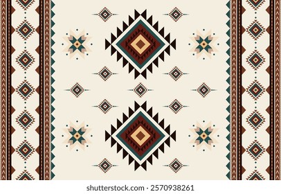 Bohemian ethnic seamless pattern,Vector illustration of Traditional geometric design for textiles and fabric printing,Tribal textile wallpaper. Vintage Aztec,Mexican,Navajo style,Embroidery.